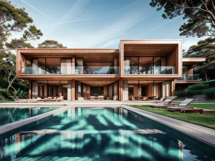 mordenhouse, Modern house in the forest, Tropical garden, dramatic, architecture, composite construction, masterpiece, (photorealistic:1.2), best quality, <lora:bietthuMJ1:0.6>