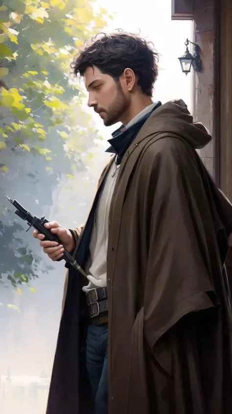 modelshoot style, (extremely detailed CG unity 8k wallpaper), full shot body photo of the most beautiful artwork in the world, cloak armor, professional majestic oil painting by Ed Blinkey, Atey Ghailan, Studio Ghibli, by Jeremy Mann, Greg Manchess, Antonio Moro, trending on ArtStation, trending on CGSociety, Intricate, High Detail, Sharp focus, dramatic, photorealistic painting art by midjourney and greg rutkowski