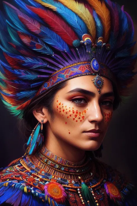 an extremely psychedelic portrait of shaman, surreal, lsd, face, detailed, intricate, elegant, lithe, highly detailed, digital painting, artstation, concept art, smooth, sharp focus, illustration