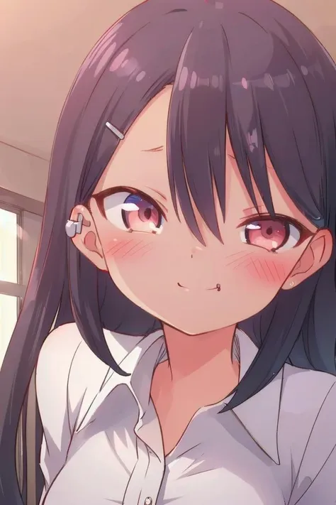 <lora:nagatorosd-000015:0.6>
a girl nagatoro hayase standing in a japanese school hallway, she is wearing a collared white shirt, hair clip,
she has a smug expression and a smirk on her face, her mouth is closed, her face is hyper detailed, amber eye color
draw it in the style of Don't Toy with Me, Miss Nagatoro,
The soft lighting and detailed surroundings create an immersive environment where imagination runs wild
hyper-detailed,hyper-detailed face, high quality visuals, dim Lighting, sharply focused, octane render, 8k UHD