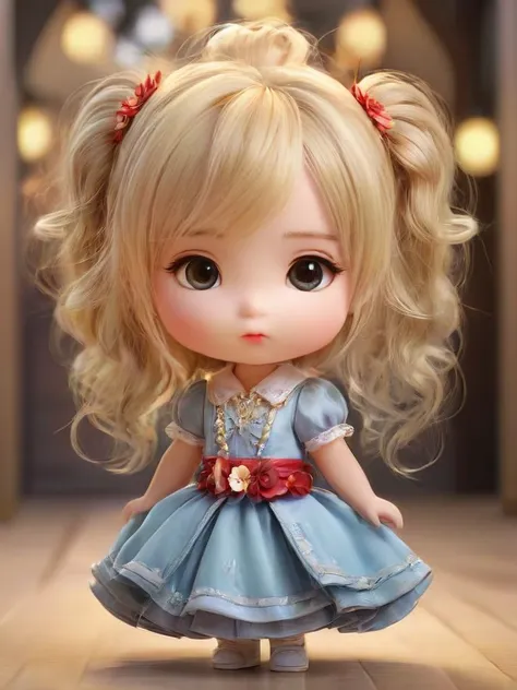 masterpiece,best quality,1girl,cute,chibi,child,Blonde hair,Ceremonial hairstyle,