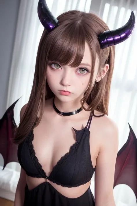 <lora:loraggl15:0.8> loraggl15, girls, bat_wings, breasts, brown_hair, cross, demon_girl, demon_horns, demon_wings, horns, long_har, looking_at_viewer, multiple_grls, purple_eyes, wings, small_breats, silver_hair, light_brown_hair,