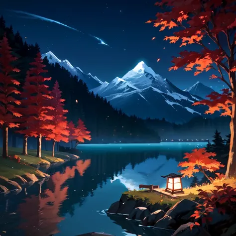 score_9, score_8_up, score_7_up, source_anime, night, (dark environment), mountains, water, trees