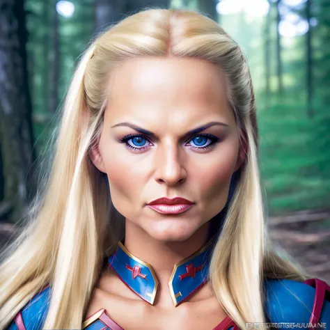 sfw, best quality,(very detailed face),(photorealistic),absurdres, <lora:quiron_KatjaKean_v3_lora:0.97> , realistic,  blonde hair,  katja kean,  sexy  KatjaKeanQuiron woman  wearing [pirate costume:  superheroine supergirl costume: 0.5], Classic headshot pose, at forest [cool: abandoned: 0.5], photo by Paul Nicklen