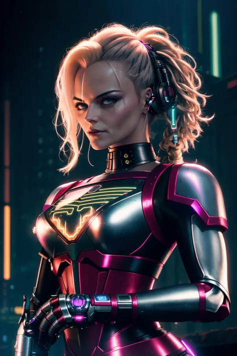 <lora:quiron_KatjaKean_v3_lora:0.97> <lora:quiron_Jaspion_v1_Lora:0.57>, (realistic), cyberpunk style, cinematic photo, KatjaKeanQuiron woman, blonde hair, katja kean as cyberpunk JaspionQuiron character wearing (storm from xmen) armor with (metallic details) with rusty and damage (cybernetic arm and leg), cyberpunk scene, (dynamic posture), perfect hands, Her face showcases a multitude of cybernetic implants, each adding to her cyberpunk allure, (ai artwork by Quiron:0.1), neon light, night, insane level of details, trending on artstation, cinematic light, side lighting, best shadow, 8k uhd, dslr, soft lighting, high quality, film grain, Fujifilm XT3,