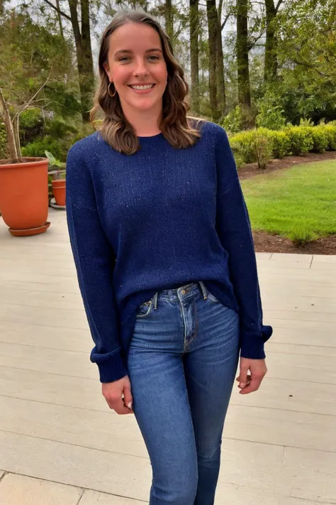 <lora:Megan_Lora:0.9>, realistic photo of Megan, a woman, wearing a sweater, wearing jeans, standing, (masterpiece:1.0), (best quality:1.0), ultra detailed