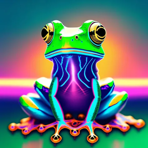 (snthwve style nvinkpunk:0.8) surreal mechanical (frog:1.2), chrome, dream, blue, glow  <lora:fROG3_frog:0.55>