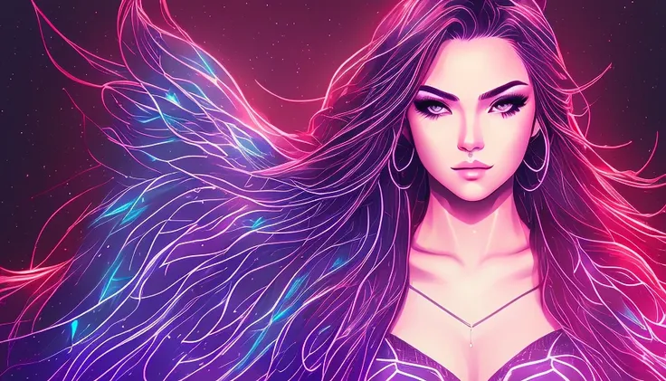 Seraphim, portrait snthwve style, beautiful face, detailed face, detailed eyes, high quality