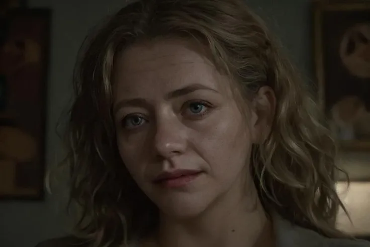 color photo of a scared Austrian-Brazilian girl, her face pale and contorted with fear, her wide eyes filled with terror. Her blonde hair hangs in disarray around her, adding to the sense of chaos and unease. She is captured in the ghoulish and satanist room, a place of darkness and malevolence. Sinister figures loom in the background, their shadowy forms adding to the eerie atmosphere. The room itself is adorned with occult symbols, the walls covered in faded and peeling wallpaper that seems to whisper secrets of the dark. The low-quality camera from 2004 struggles to capture the scene, resulting in a grainy and distorted image. The picture carries a sense of urgency and rawness, as if it was hastily taken in a moment of terror. The grain adds a gritty texture, intensifying the unsettling mood of the photograph. The color film used casts a muted and somber tone, enhancing the eerie ambiance of the room. This juxtaposition of fear, the macabre setting, the grainy quality, and the vintage aesthetic of the camera creates a chilling and haunting image. Directors: David Lynch, Guillermo del Toro, Stanley Kubrick Cinematographers: Roger Deakins, Emmanuel Lubezki, Darius Khondji Photographers: Diane Arbus, Francesca Woodman, Cindy Sherman Fashion Designers: Alexander McQueen, Rick Owens, Gareth Pugh ::n_bad anatomy, mutation, mutilation, deformity, poorly drawn, extra arms, extra legs, missing arms, missing legs, mutated hands, mutated feet, fused fingers, extra fingers, long neck, disfigured features, gross proportions, asymmetrical, blurry, ugly, extra eye, missing eye, deformed skull, malformed limbs, mutated mouth, missing teeth, extra teeth, malformed teeth, gross, disgusting, deformed spine, distorted bones, missing bones, out of frame, low resolution, low quality, normal quality, jpeg artifacts, signature, watermark, username, text, error, missing components, extra components, cropped, worst quality, low-res, bad proportions