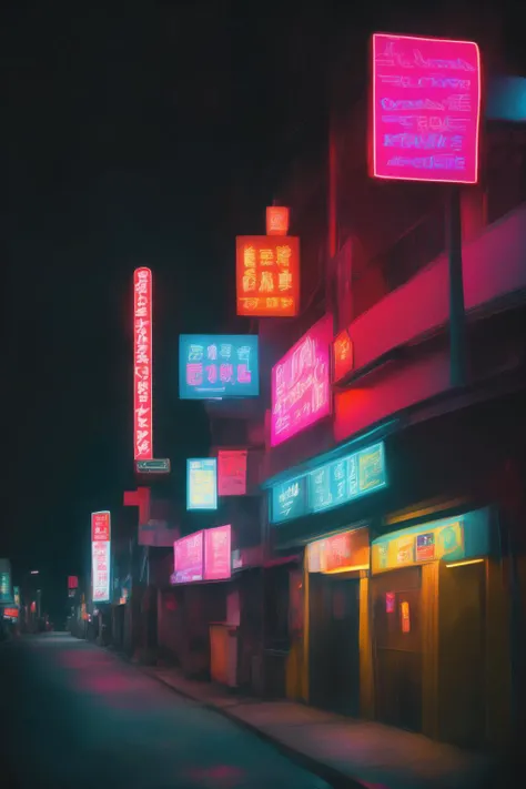 <lora:Neon Night:1>Neon Night - a strip of karaoke bars flashing neon lights along the street