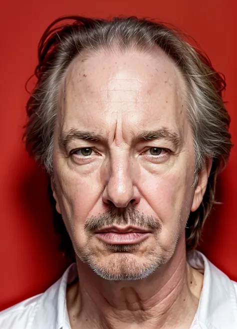 close up portrait of alanrickman-ti , by Flora Borsi, style by Flora Borsi, bold, bright colours, ((Flora Borsi)), by Michael Kenna