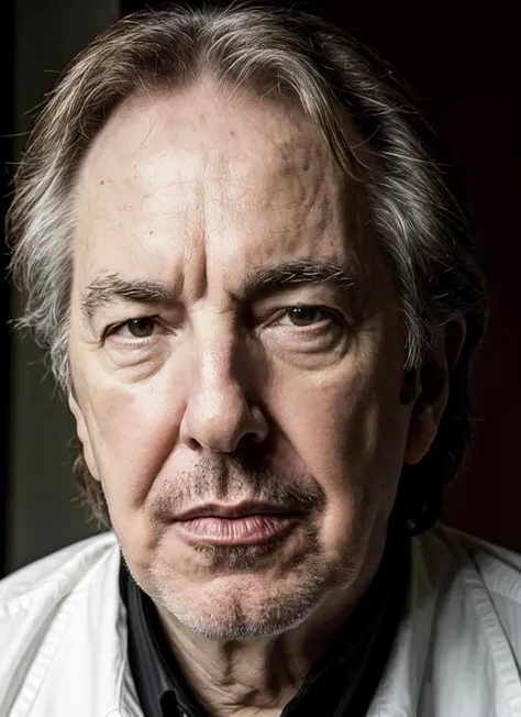 RAW photo of alanrickman-ti, natural lighting, 8k uhd, dslr, high quality, film grain, Fujifilm XT3, <lora:add_detail:0.7>, by Edward Weston christmas theme