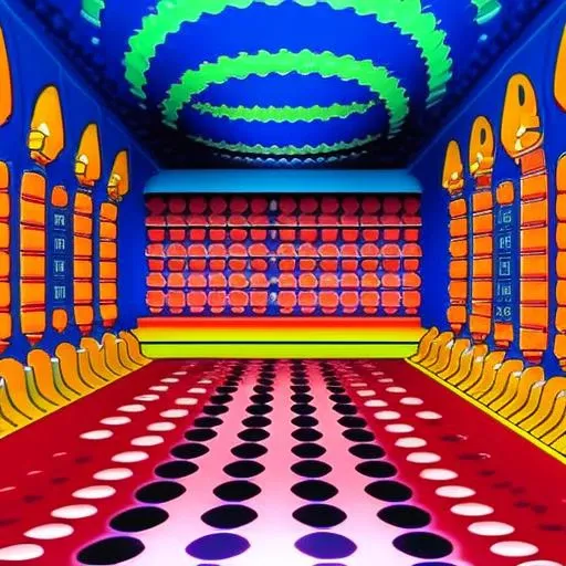 optical illusion of a retro videogame, arcade