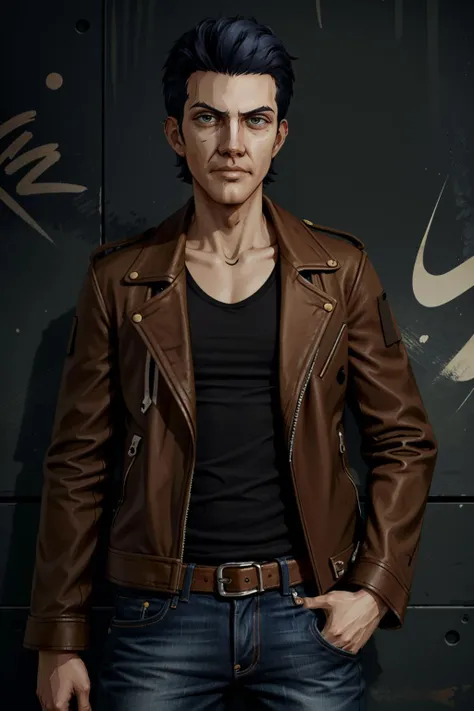 ((ultra detailed, masterpiece, best quality))
<lora:WolfGrendel:0.8>
WolfGrendel, 1boy, solo, short hair, Within an abandoned industrial space, cinematic backlighting, leather jacket and jeans, confidently leaning against a graffitied wall, gaze fixed on the camera