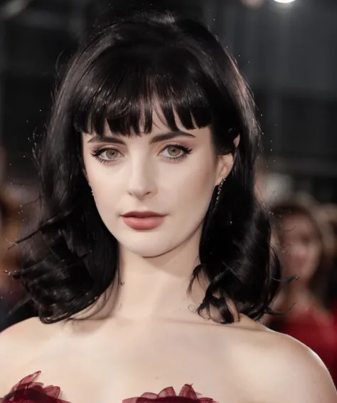 close up, (kryst3n) (sharp focus:1.2), photo, attractive young woman, (beautiful face:1.1), detailed eyes, luscious lips, (eye makeup:1.2), (dark hair:1.2), wearing (slitdress:1.2) in (red carpet event:1.2). (moody lighting:1.2), depth of field, bokeh, 4K, HDR
<lyco:KrystenRitterDoguv2:0.92>