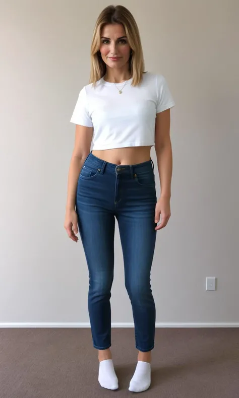pretty woman standing wearing ankle_socks, <lora:ankleSocks02:1.0>
