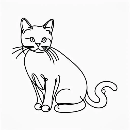<lora:minimalistlinedrawing-tylertsanders:1.00>, minimalist, line drawing of a cat