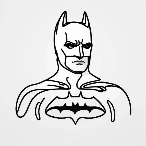 <lora:minimalistlinedrawing-tylertsanders:1.00>, minimalist, line drawing of batman