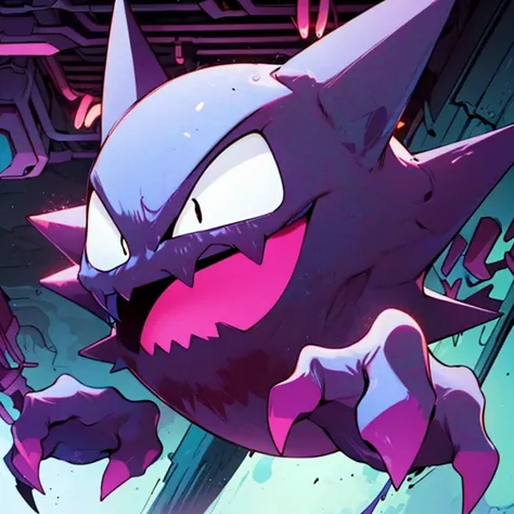 ((masterpiece,best quality)),
<lora:Haunter_Pokemon_Anime:0.9>, Haunter_Pokemon, floating, no humans, pokemon \(creature\),
solo, smiling, looking at viewer, glowing, neon,
cinematic composition,