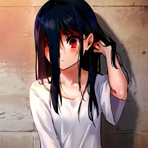 ((masterpiece)),(best quality), absurdres,sadako_yamamura,red eyes, white dress,<lora:Sadakobest:0.8>, (art by AS109), soft light, (detailed hair:1.3), shadow,<lora:as109sArtStyle_v10:0.8>,