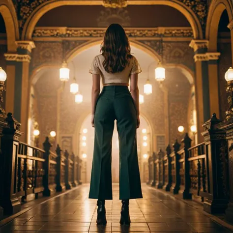 view from the waist down,1girl, 21 y.o. wearing high-waisted trousers
