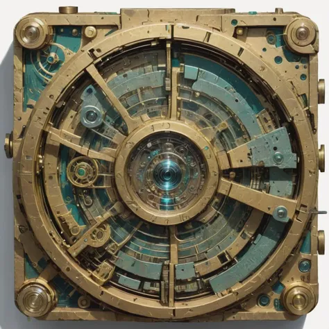 ((best quality)), ((masterpiece)), ((realistic)), (detailed), Antikythera Mechanism (ancient analog computer), Energetic,Worn,Textured,Belt Loops ,