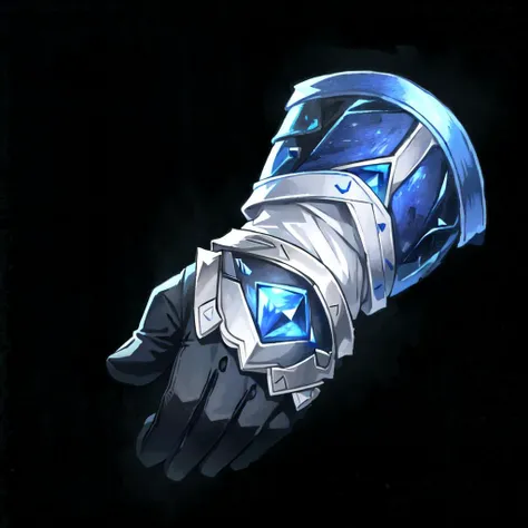 white gloves,Journey video game,blue gemstone,(simple background, black background),no humans,
highly_detailed,extremely_detailed_CG_unity_8k_wallpaper,illustration,highres,absurdres,beautiful_detailed_gloves