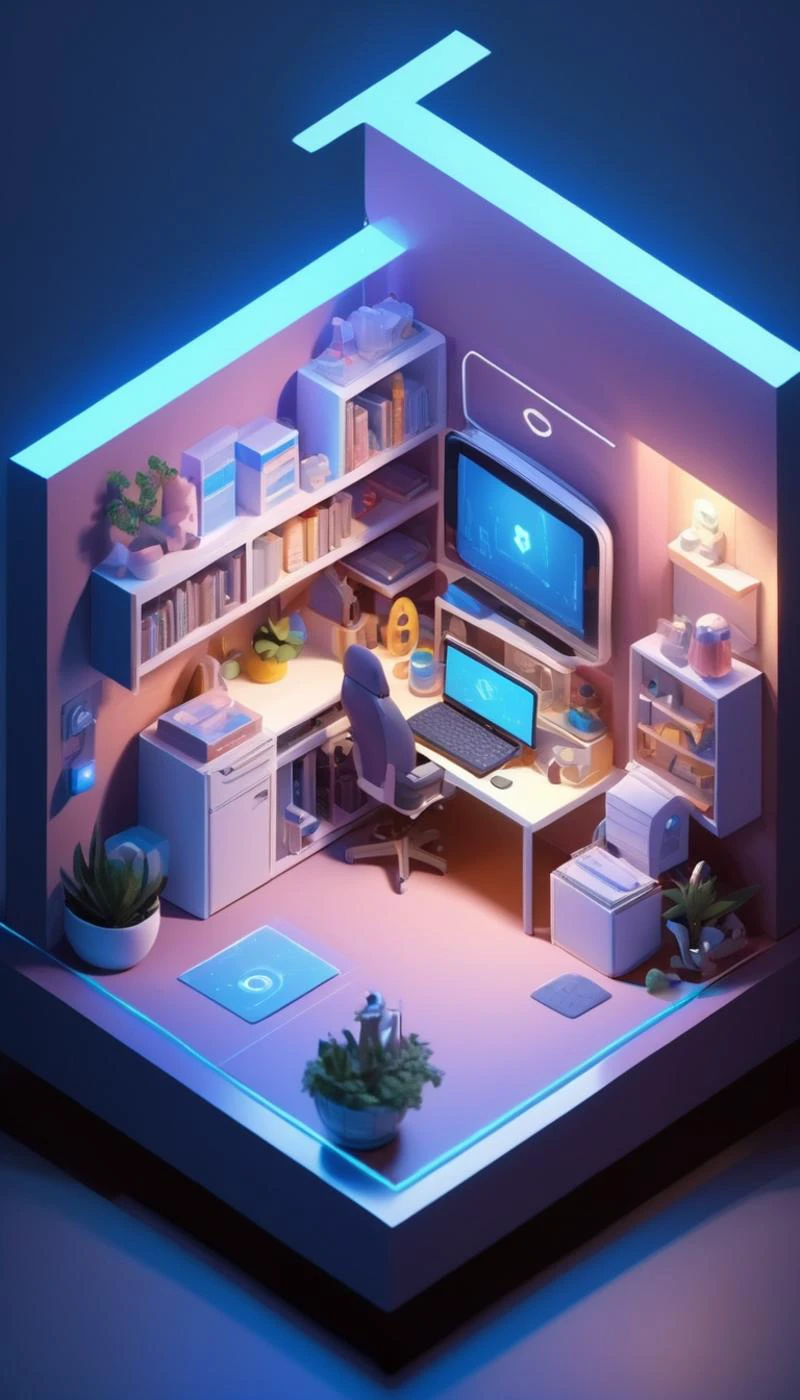 Tiny cute isometric Cinematic scene, hero view, Cortana <lora:cortana_xl_v3:1>, action pose, detailed background, masterpiece, best quality, high quality, absurdres in a cutaway box, soft smooth lighting, soft colors, 100mm lens, 3d blender render