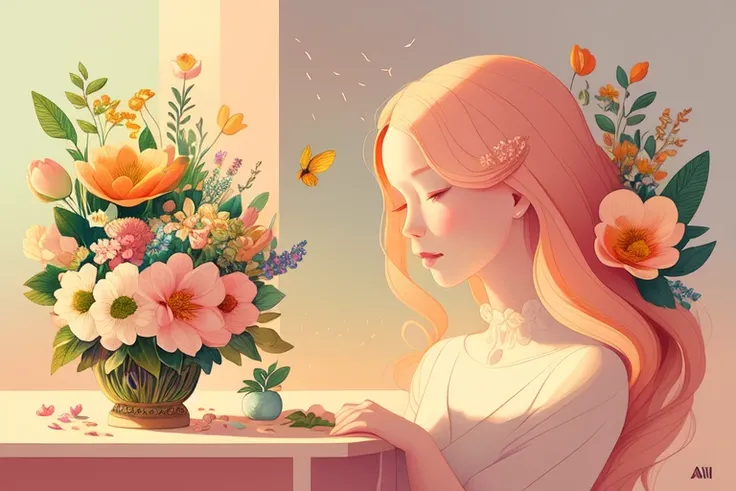 (Illustration:1.3) beautiful planet earth with flowers and plants sprouting spring day <lora:flat illustration:1>,(by Artist Anna Dittman:1), (((masterpiece))), (((best quality))), ((ultra-detailed)),(detailed light),((an extremely delicate and beautiful)),