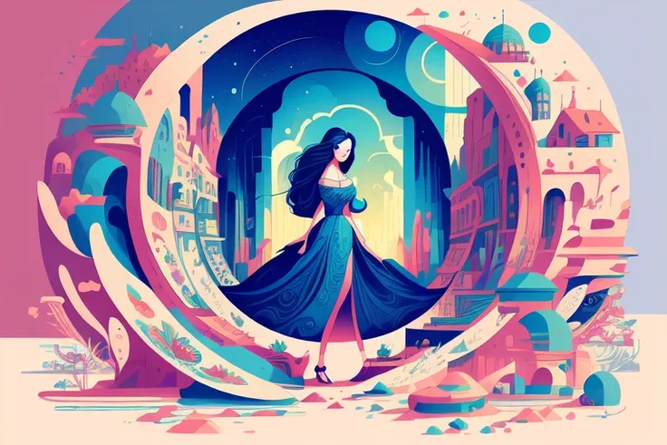 (Illustration:1.3) album cover <lora:flat illustration:1>,(by Artist Anna Dittman:1), (((masterpiece))), (((best quality))), ((ultra-detailed)),(detailed light),((an extremely delicate and beautiful)),