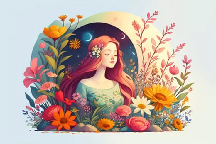 (Illustration:1.3) beautiful planet earth with flowers and plants sprouting spring day <lora:flat illustration:1>,(by Artist Anna Dittman:1), (((masterpiece))), (((best quality))), ((ultra-detailed)),(detailed light),((an extremely delicate and beautiful)),