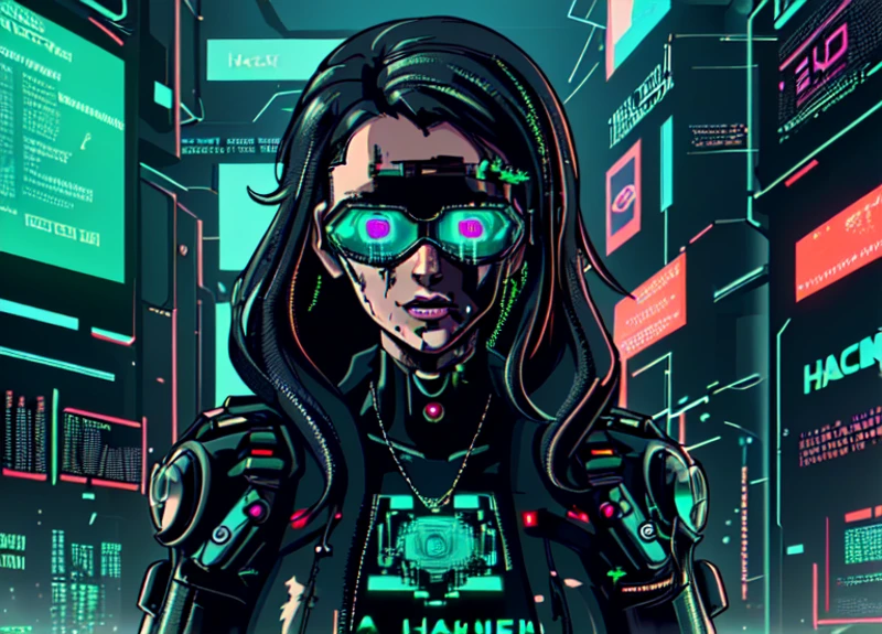 ((<lora:HackedTech:0.6>, cyberpunk, hackedtech)) Gina_Fitz is a trophy-wife