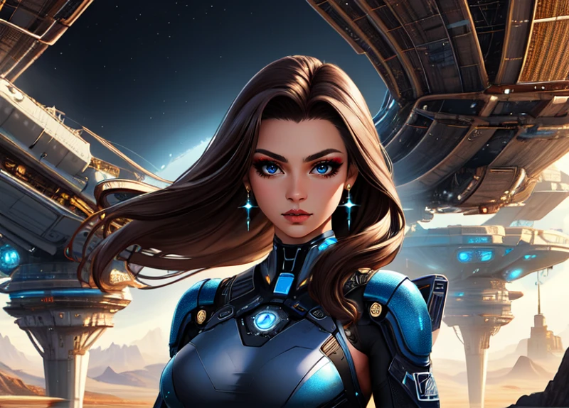 Gina_Fitz is a 30yo brunette mixed-race trophy-wife with a toned-body in a world powered by ((<lora:WindTech:0.6> scifi, windtech)) fcDetailPortrait , wearing makeup (kkw-m4k3-up:0.2)