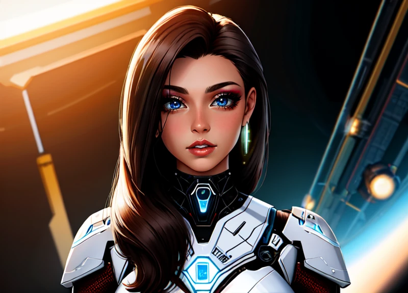 Gina_Fitz is a 30yo brunette mixed-race trophy-wife with a toned-body in a world powered by ((<lora:WebbedTech:0.4>, scifi, webbedtech)) fcDetailPortrait , wearing makeup (kkw-m4k3-up:0.2)