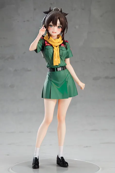 /PictureQuality/ best quality, masterpiece,
/Model/ 1girl , (black braid hair:1.3), blush, :D,
/Pose/ standing, akimbo, dynamic pose,
/Location/
/Lighting/
/Lens/
/CameraAngle/ full body, dynamic camera angle,
/Cloth/ <lora:popupparade-10:0.95>
/Lora1/, Girl scout, green shirt, green skirt, white sock, yellow scarf, black school shoes, (stu_nednaree), <lora:stu_nednaree:0.8>