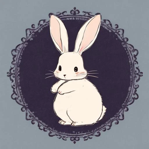 animal, rabbit,simple background, square, <lora:supica-style-000008:1>