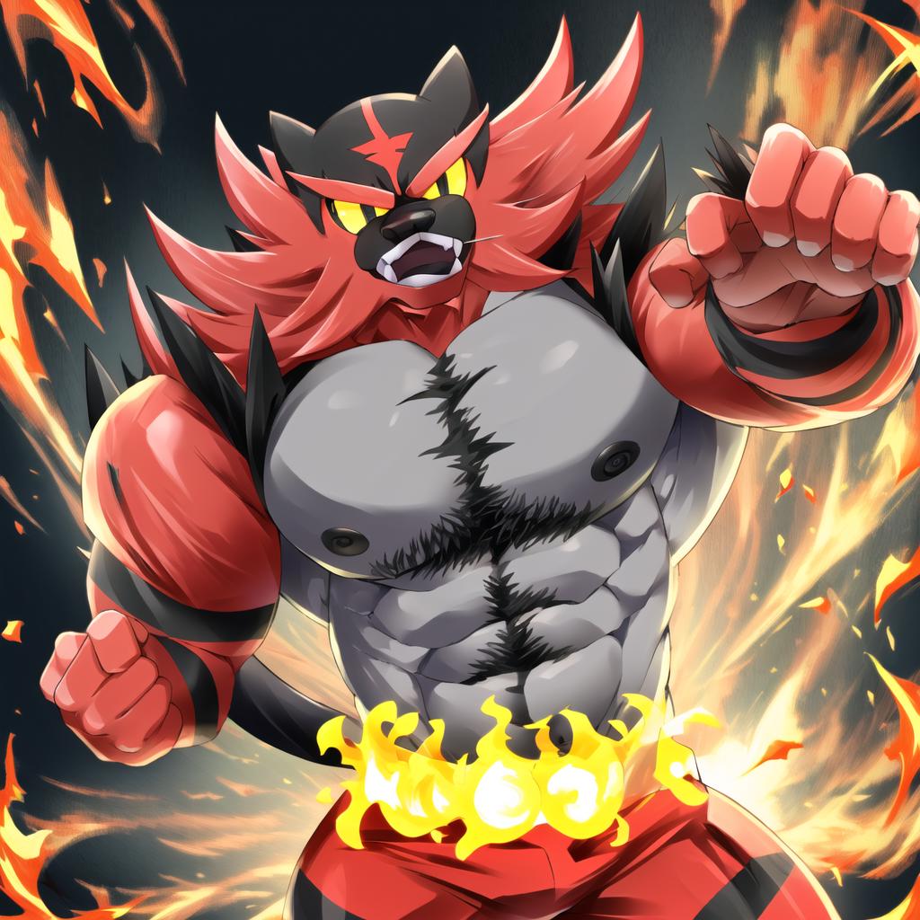 A close up of a cartoon character with a fireball in his hand - SeaArt AI