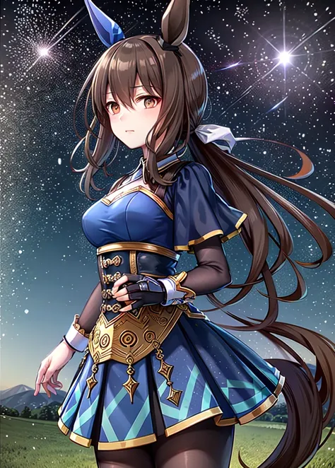 ((masterpiece, best quality)),<lora:Admire Vega:0.6>,horse ears,blue rose,meteor shower,full moon,starry sky,meadow