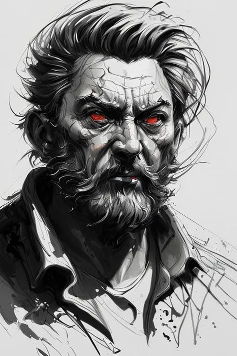 Werewolf, closeup portrait, Artwork by Gerald Brom. Intricately detailed, pen and ink, process colors, deep color, Andrew Wyeth Alessandro Gottardo Katherine Lam, Strybk Style, Broken Glass Effect, Rich Deep Color, Distorted Photography, Pixelated Censored Strokes, Shimmering Swirl Glitter, acrylic painting, trending on pixiv fanbox, palette knife and brush strokes, style of makoto shinkai jamie wyeth james gilleard edward hopper greg rutkowski studio ghibli genshin impact