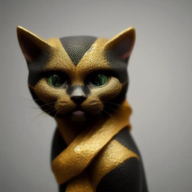 (Pokemodel :0.5) (GOLDENGLASS:1.5) style  (MAXWELL THE CAT:1.1), stretching his legs on a marble pillar,  [redshift style] goldenglass a marble statue, highly detailed, smooth, focus, black granite background, film, studio lighting, gold and onyx, shiny emerald gemstone eyes