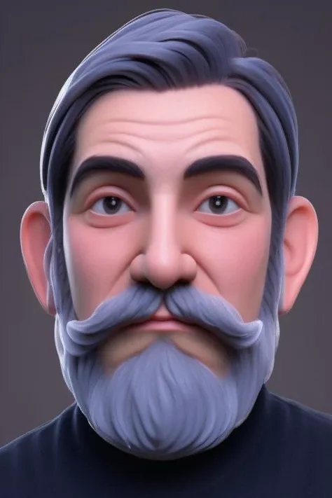 cute elderly man with beard moustache, 3dmm <lora:3DMM_V12:3>