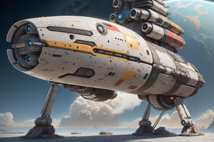 flying warship|ufo hybrid.  decrepit. dusty rusty, cracked hull, cracking metal panels, (space nebulas, stars:1.1)
rim light, cinematic, atmospheric
hard rim light. upward pov. depth of field. hdr
 <lora:entropy-alpha:.07> <lora:flying warship-noise:0.6> <lyco:UFOMaker:0.25>