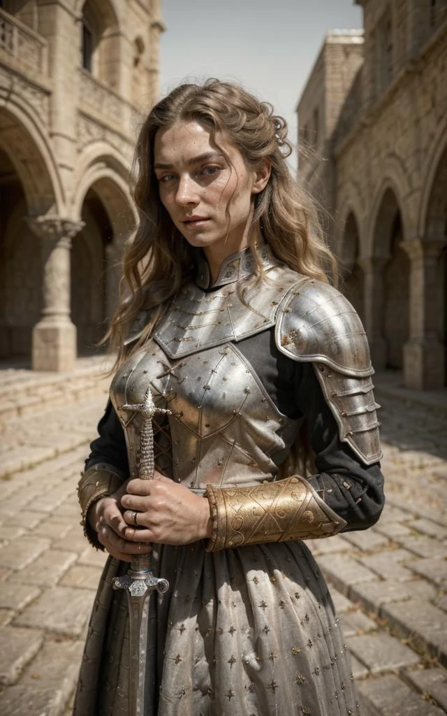 medieval knight in realistic historically acurate rusty dusty scratched battered metal armor, (holding sword:1.1), intricate sword handle, elegant tress, hair in (blowing wind:1.1), sweat, 8k uhd, high quality, film grain, looking at viewer, portrait, (skin pores:1.2), (moles:0.8), (imperfect skin:1.1), intricate details, goosebumps, flawless face, ((photorealistic):1.1), (raw, 8k:1.2), hyper realistic, HDR, cinematic, dark, muted colors, atmosphere, ((macro lens)),
cinematic, atmospheric, movie shot, leica photography, natural colors, texture, sunny day high-noon, film grain, dusty atmospheric haze, vignetting:0.2 analog, Portra 800 film, intricate hasselblad (best quality:1.0), (masterpiece:1.0), excellent lighting, sidelighting, beautiful
<lora:entropy-alpha:.025>, RAW analog 3/4 photo portrait, Photorealistic, Hyperrealistic, Hyperdetailed, detailed skin, soft lighting, subsurface scattering, realistic, heavy shadow, masterpiece, best quality, ultra realistic, 8k, golden ratio, Intricate, High Detail, film photography, soft focus, rimlight <lora:more_details:1.75> , dusk urban underground <lora:entropy-alpha:0.085> <lora:last:0.25>