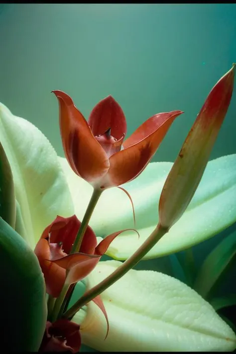 cinematic film still large red flower with a blue center surrounded by carnivore leaves, ultraviolet photography, award - winning 4 k photograph, luminescent plants, 3 d giant orchid flower, 8k award-winning photograph, frans lanting, purple color lighting, inspired by Rachel Ruysch, glowing flowers, colorful alien flora, large opaque blossoms, <lora:Poetria_yiu_v10:0.6> . shallow depth of field, vignette, highly detailed, high budget Hollywood movie, bokeh, cinemascope, moody, epic, gorgeous, film grain, grainy