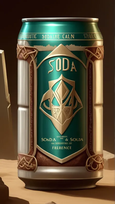 fantasy, archaeology  theme, <lora:ExpeditionStyleXL:1> ExpeditionStyle Soda can