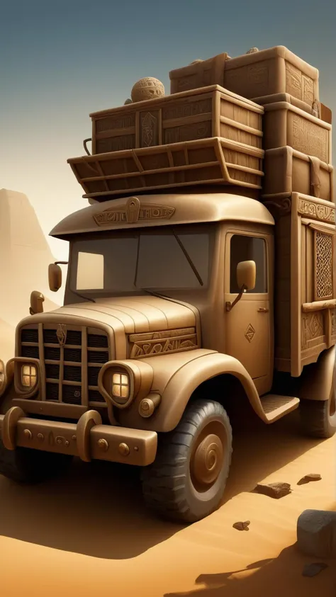fantasy, archaeology theme, <lora:ExpeditionStyleXL:1> ExpeditionStyle truck