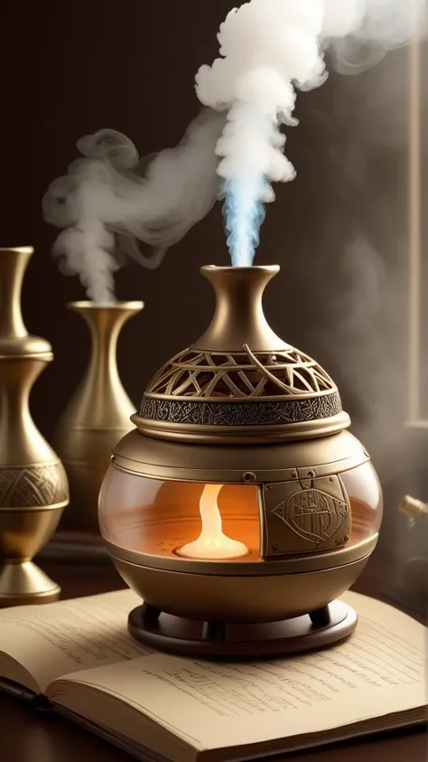 fantasy, archaeology theme, <lora:ExpeditionStyleXL:1> ExpeditionStyle Miniature humidifier