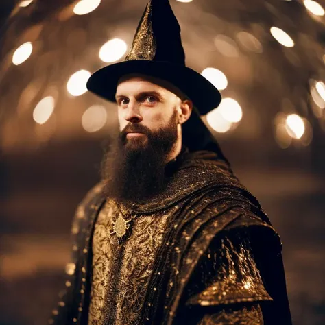 ((medieval dark wizard on analog style like film photography)), ((high quality:1.2, masterpiece:1.2)),high details, detailed and intricate, intricate details, high intricate details, absurd amount of details,((upper body:1.2)), portrait, Realism, Ambient Occlusion, Natural Lighting,Volumetric Lighting, Volumetric Light, Volumetric,  <lora:ArgieFilm-04:0.5>