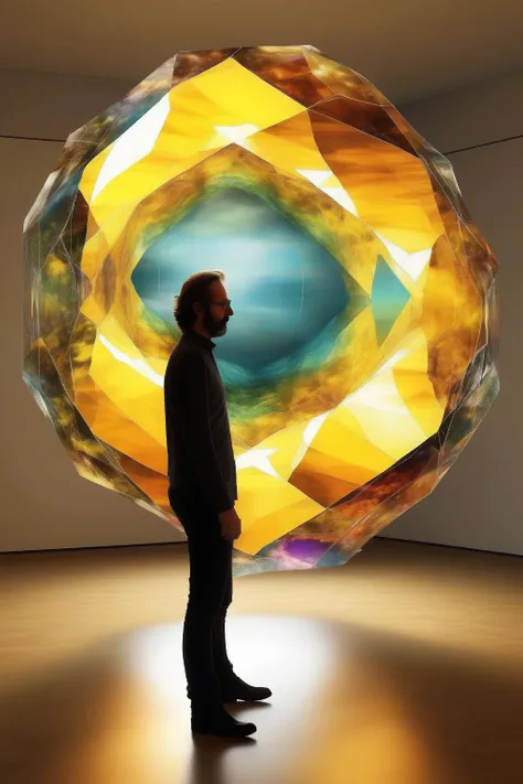 <lora:Olafur Eliasson Style:1>Olafur Eliasson Style - Photo. The digital artwork pulsates with dynamic visuals, merging technology and creativity to explore the possibilities of the digital age. Rendered in the style of Olafur Eliasson.