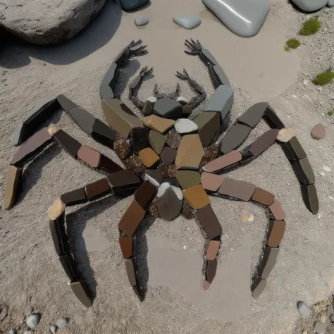 rock_2_img, rock image, rock art, rock, stone spider made out of rocks , High detail, <lora:rock_2_img:0.9>